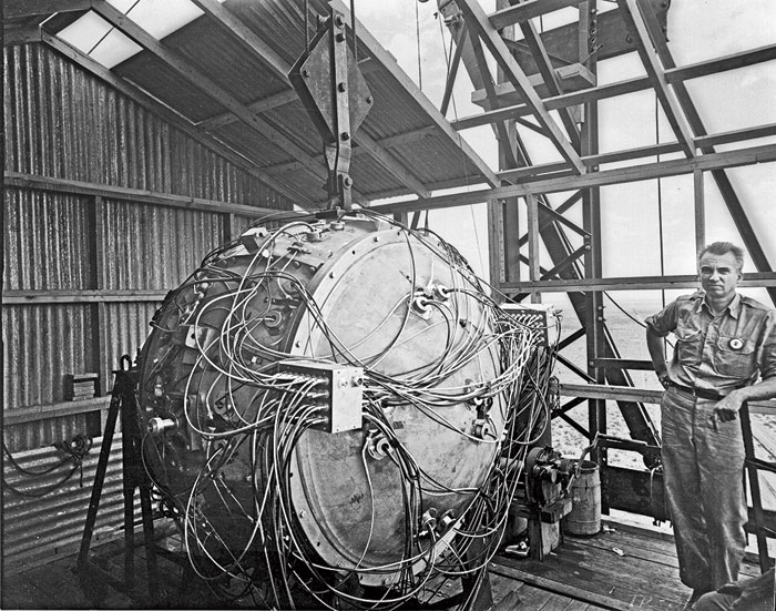 The world’s first atomic bomb, an implosion-type device nicknamed The Gadget, that had a similar firing circuit