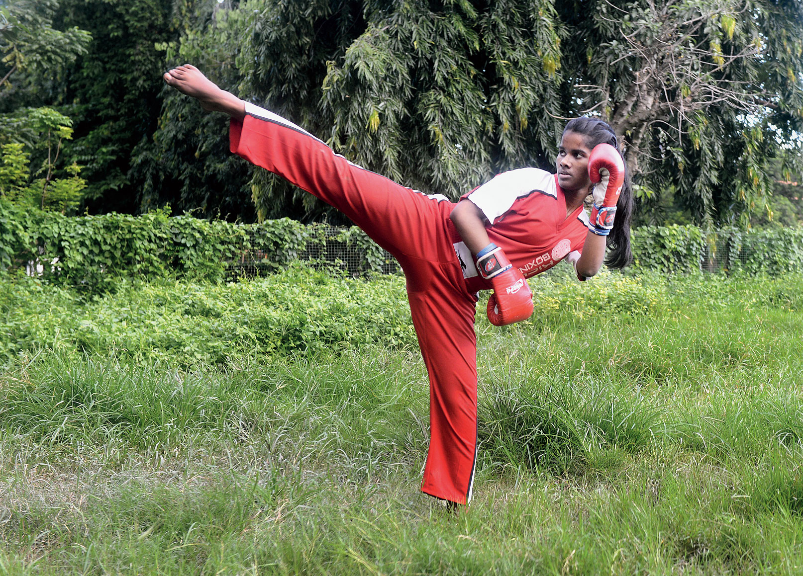She trains near her home at Chitpore in Calcutta.