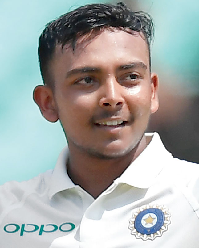 Prithvi Shaw  Prithvi Shaw back in Indian Test orbit - Telegraph