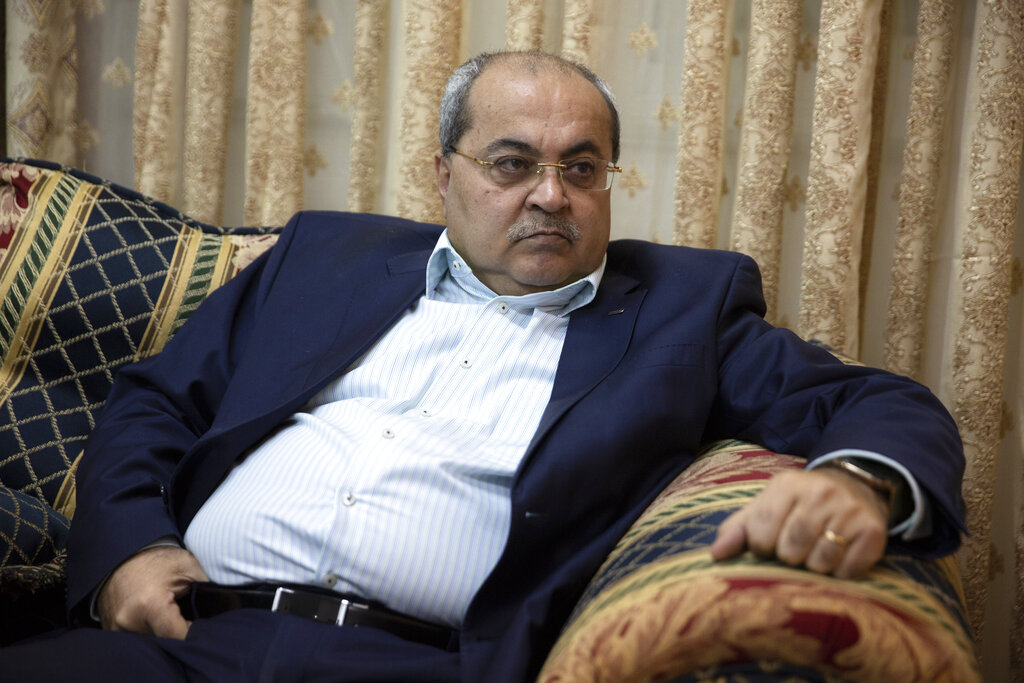Arab lawmaker Ahmad Tibi during an interview with the Associated Press at his home in Jerusalem.